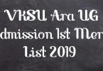 VKSU Ara UG Admission 1st Merit List 2019